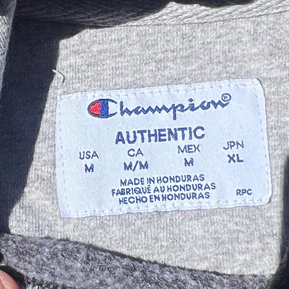 Champion Authentic Hoodie Mens Medium Gray Pullover Sweatshirt‎ - Picture 4 of 4